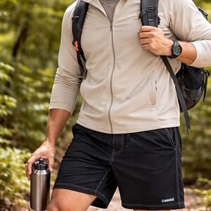 Canari Mens Cycling Shorts XL Black Polyester Spandex Padded Bike Active Outdoor